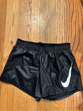 Nike Black Athletic Shorts with White Swoosh